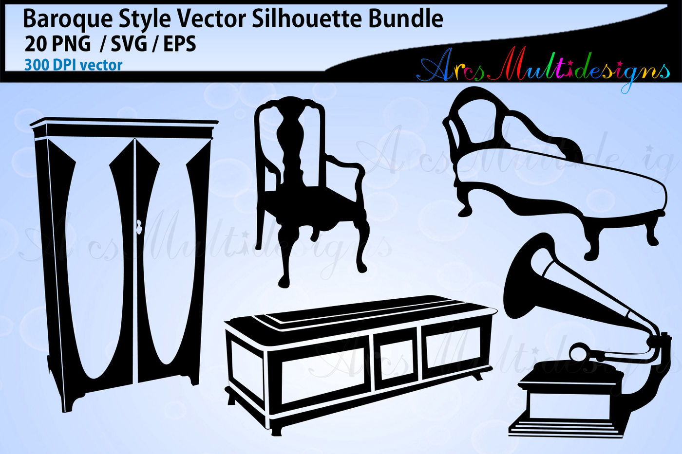 Baroque Elements And Objects Svg Vector Silhouette Furniture Svg By Arcsmultidesignsshop Thehungryjpeg Com
