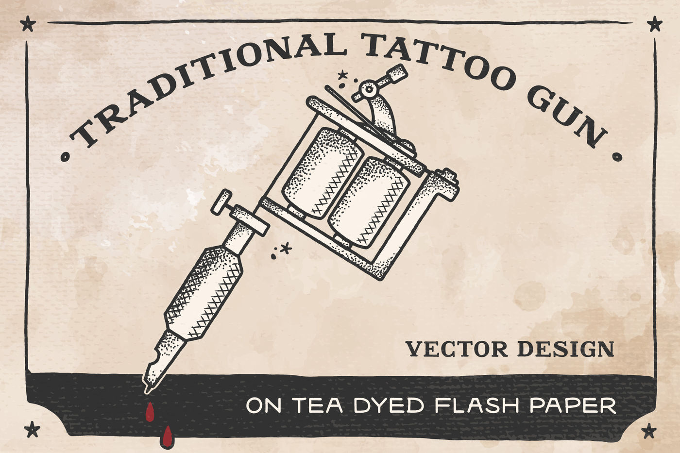 Traditional Tattoo Gun Vector By Bad Taste Thehungryjpeg Com