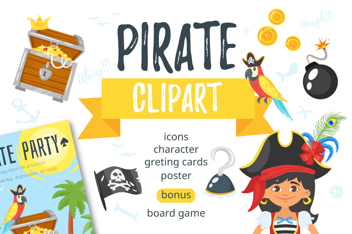AHOY! Pirate Printable Stickers Bundle Graphic by sombrecanari · Creative  Fabrica