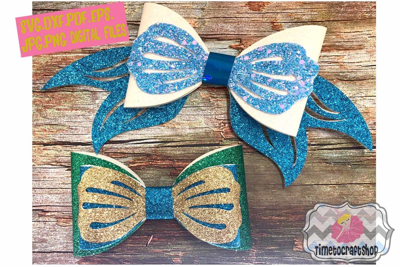 Download Mermaid Hair Bow Template Svg Dxf Pdf Eps Jpg Png By Timetocraftshop Thehungryjpeg Com