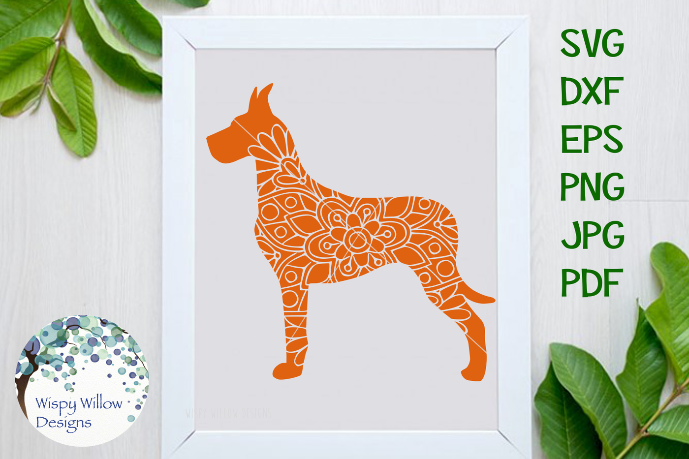 Download Great Dane, Dog Mandala, SVG/DXF/EPS/PNG/JPG/PDF By Wispy Willow Designs | TheHungryJPEG.com