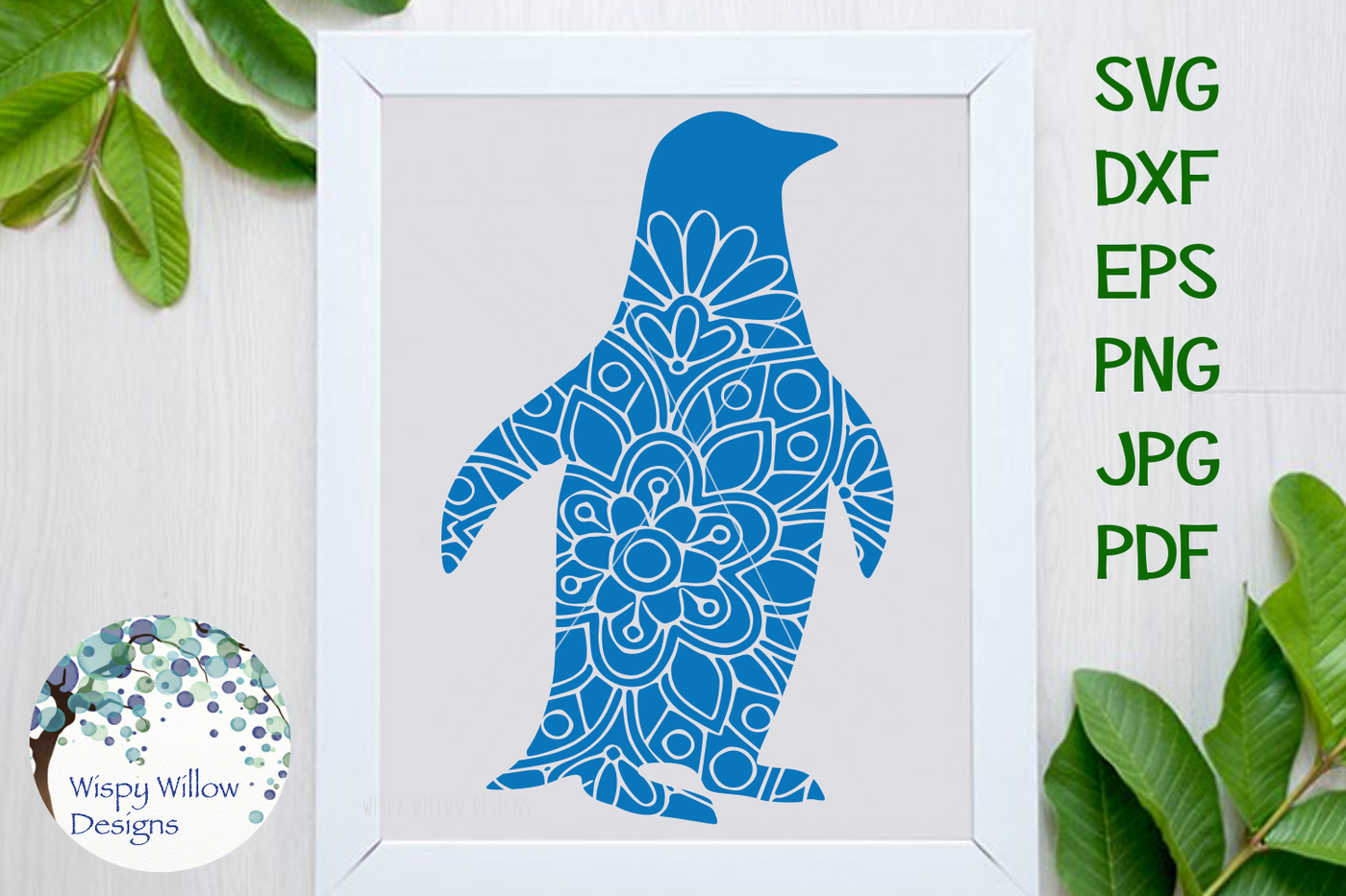 Download Penguin Mandala, Winter, SVG/DXF/EPS/PNG/JPG/PDF By Wispy Willow Designs | TheHungryJPEG.com