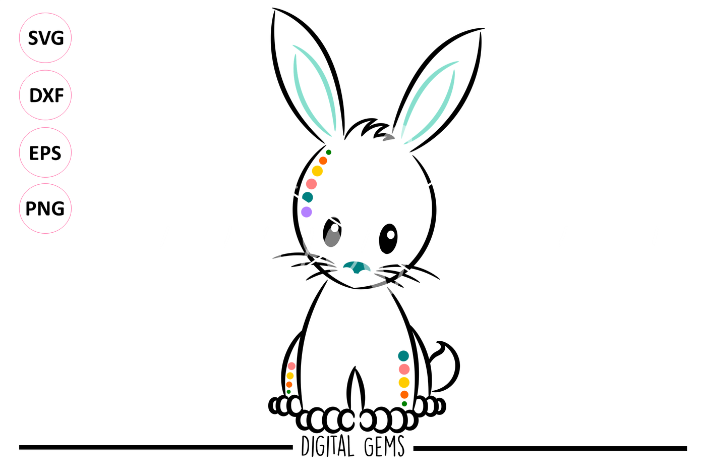 Bunny Rabbit SVG / DXF / EPS / PNG files By Digital Gems ...