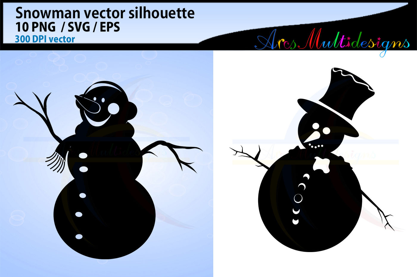 Download Snowman silhouette svg clipart / snowman / snowman icons / snowman By ArcsMultidesignsShop ...