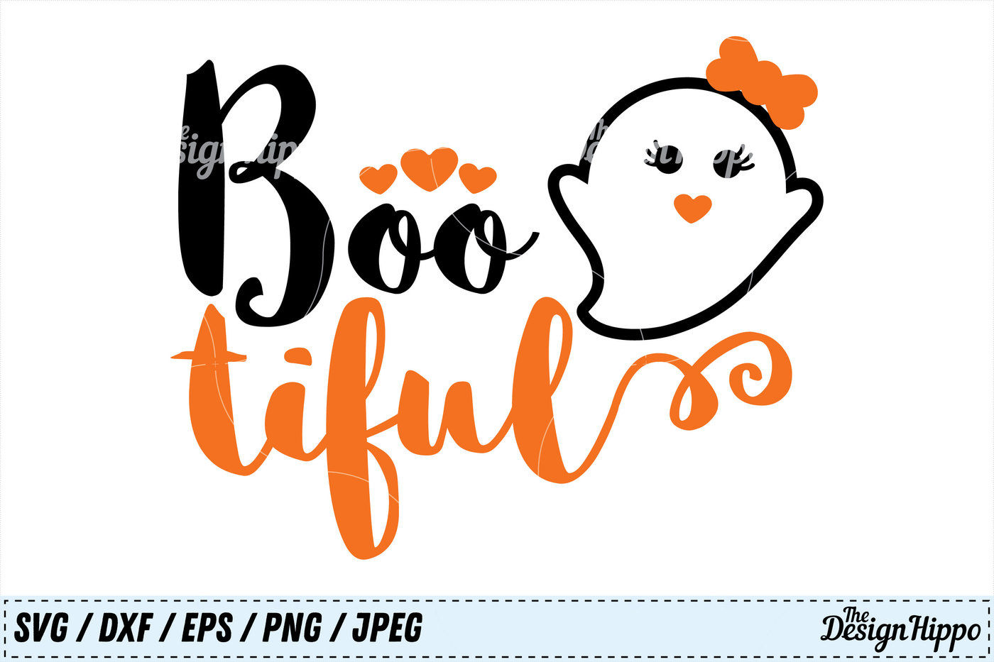 Bootiful Svg Boo Tiful Svg Halloween Svg Boo Svg Bow Svg Png Dxf By The Design Hippo Thehungryjpeg Com