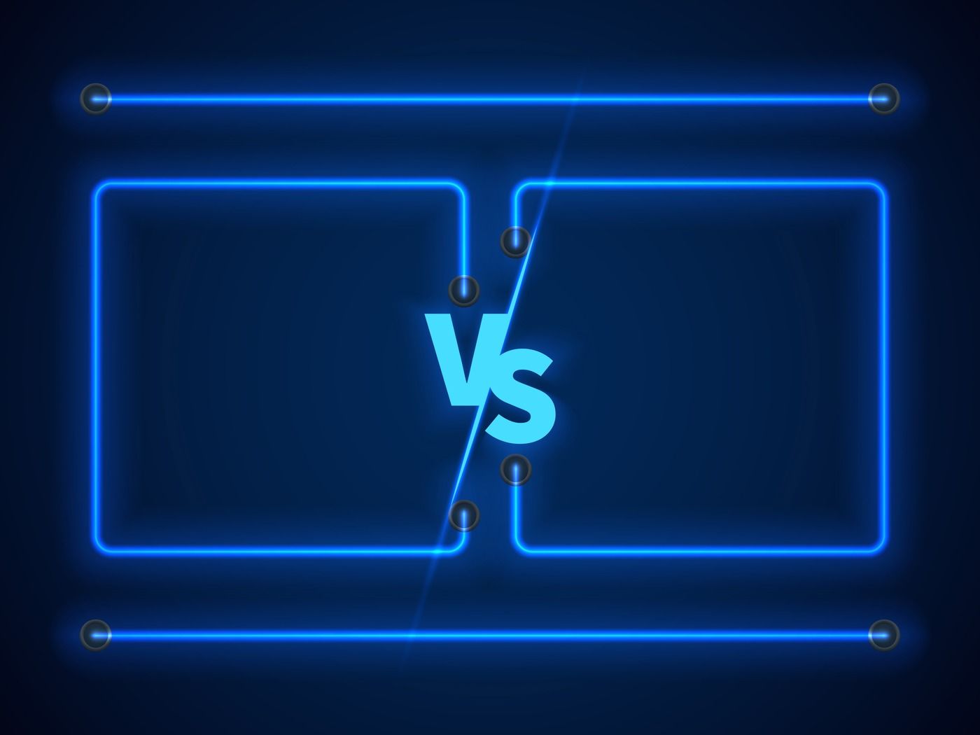 Download Versus screen with blue neon frames and vs letters. Stock ...