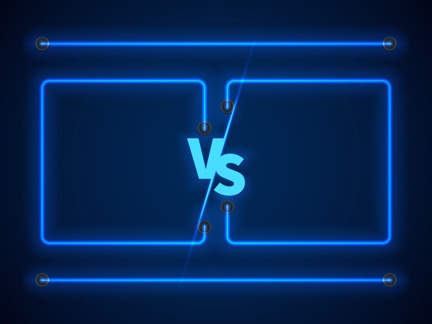 Versus Screen With Blue Neon Frames And Vs Letters Stock Vector By 