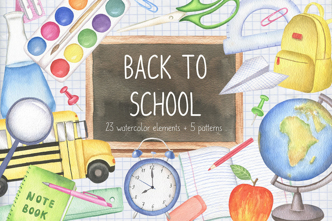 Back To School Painting Supplies Stock Photo - Download Image Now