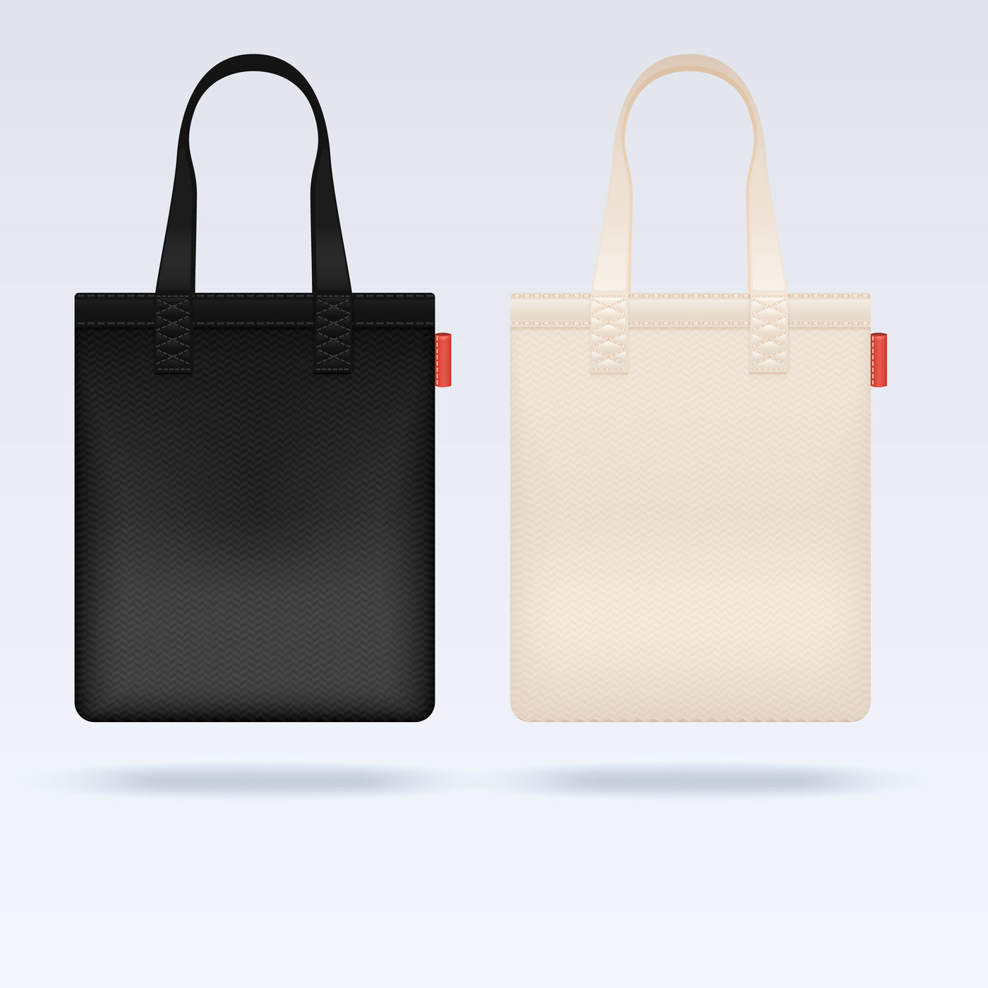 Download White and black fabric cloth tote bags vector mockup By Microvector | TheHungryJPEG.com