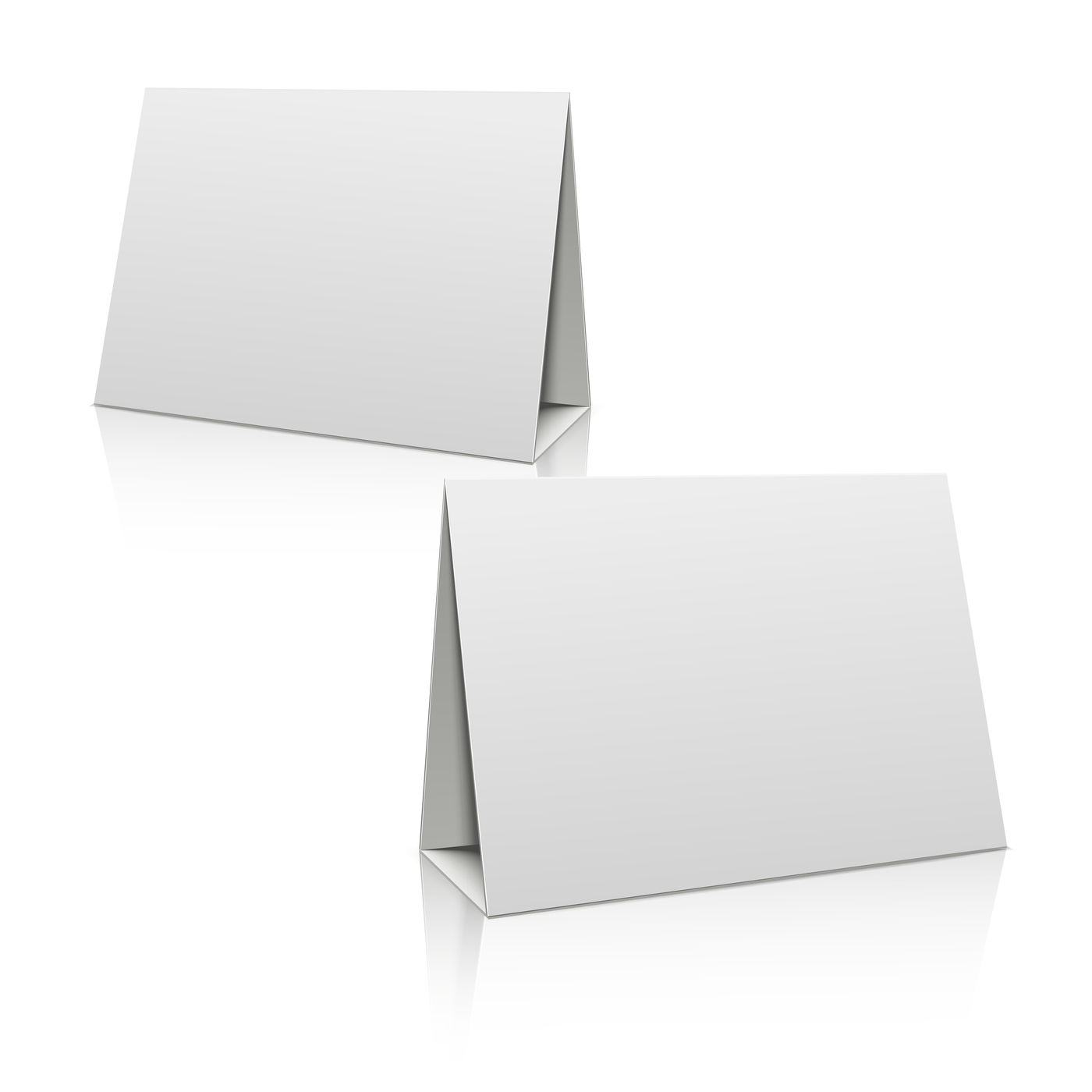 Blank white paper stand table holder card. 20D vector design With Regard To Card Stand Template