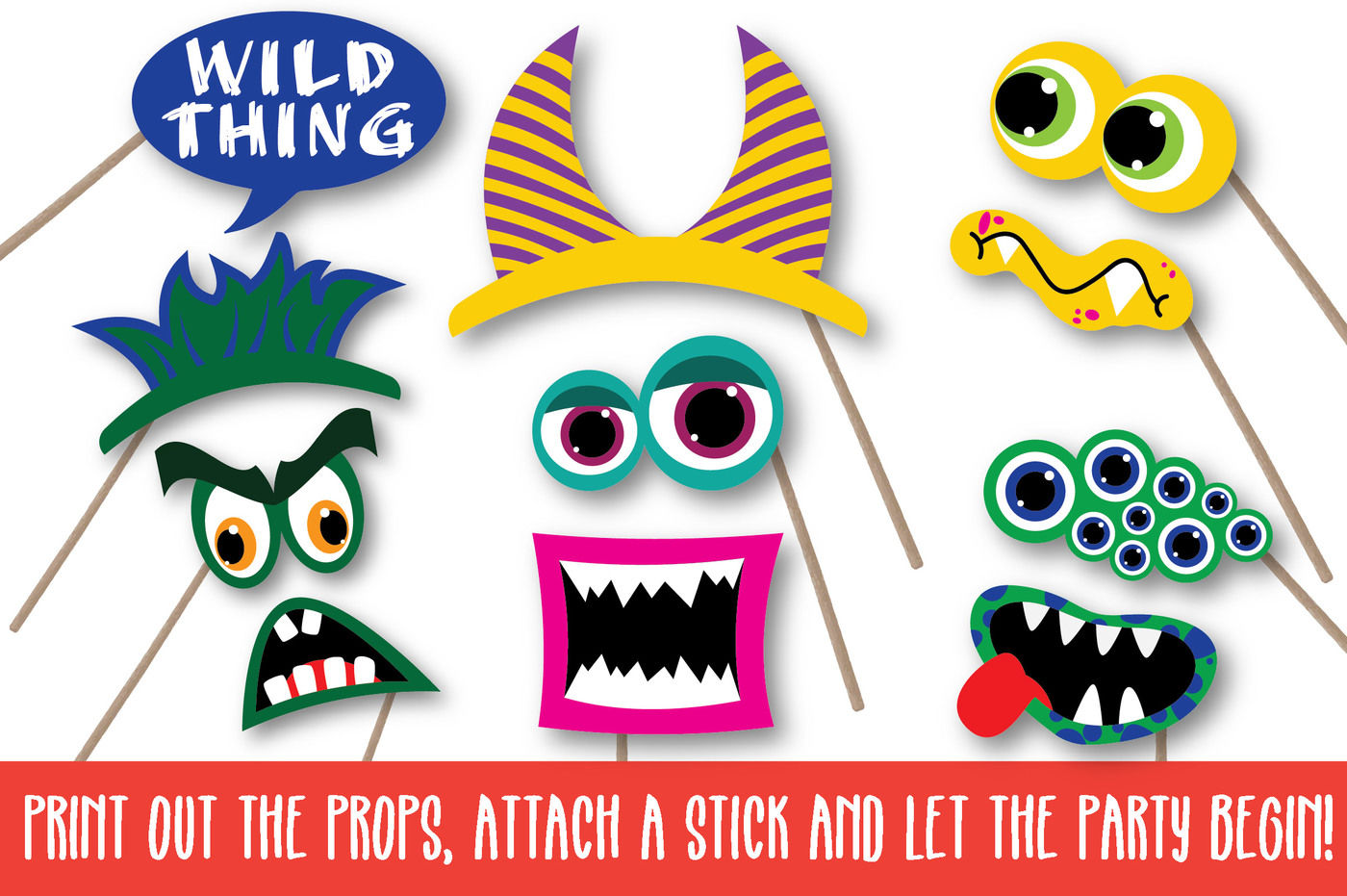 Monster Photo Booth Props And Clipart Svg Cut File Png Dxf By Shannon Keyser Thehungryjpeg Com