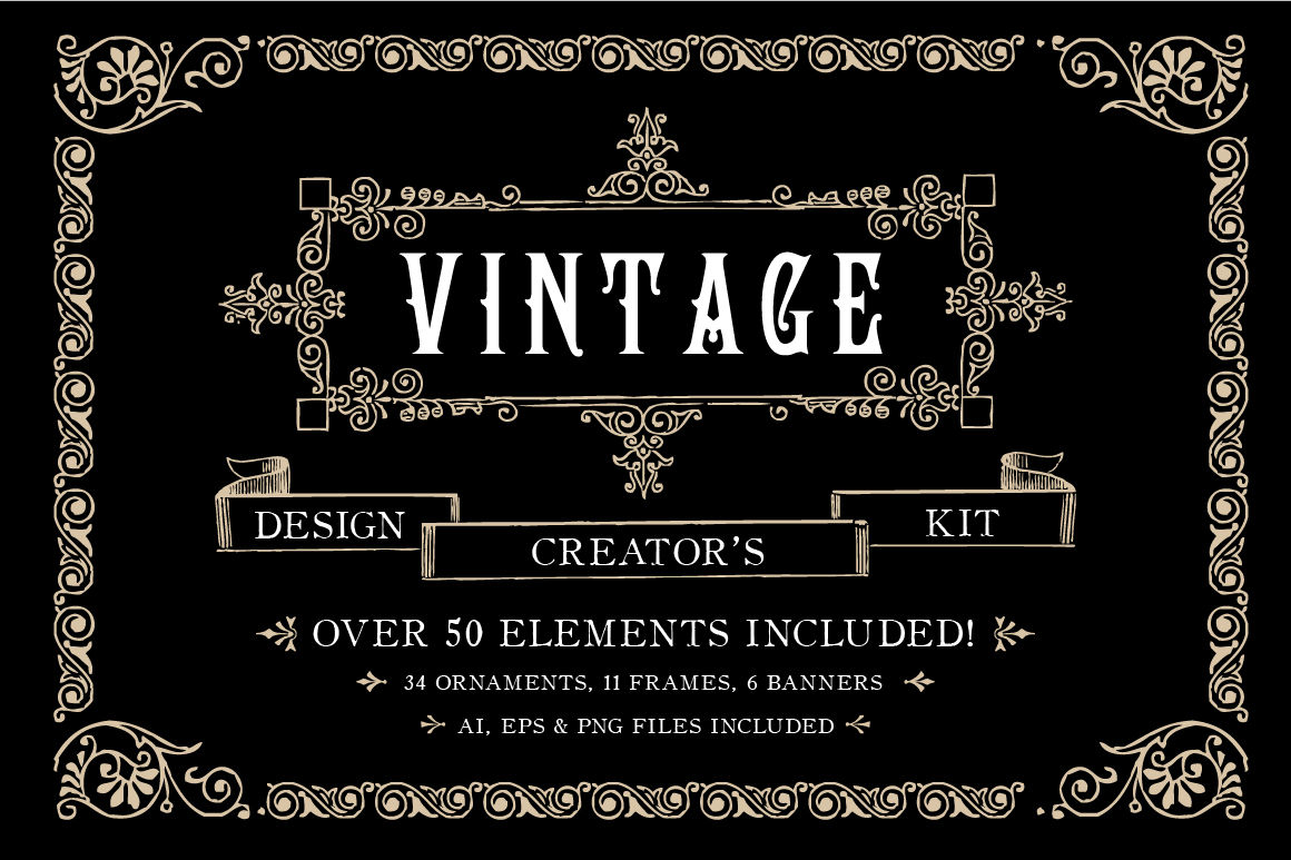 Vintage Ornament Design Creators Kit - AI EPS PNG By Giraphics Design ...
