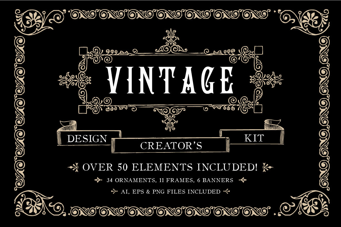 Vintage Ornament Design Creators Kit Ai Eps Png By Giraphics Design Thehungryjpeg Com