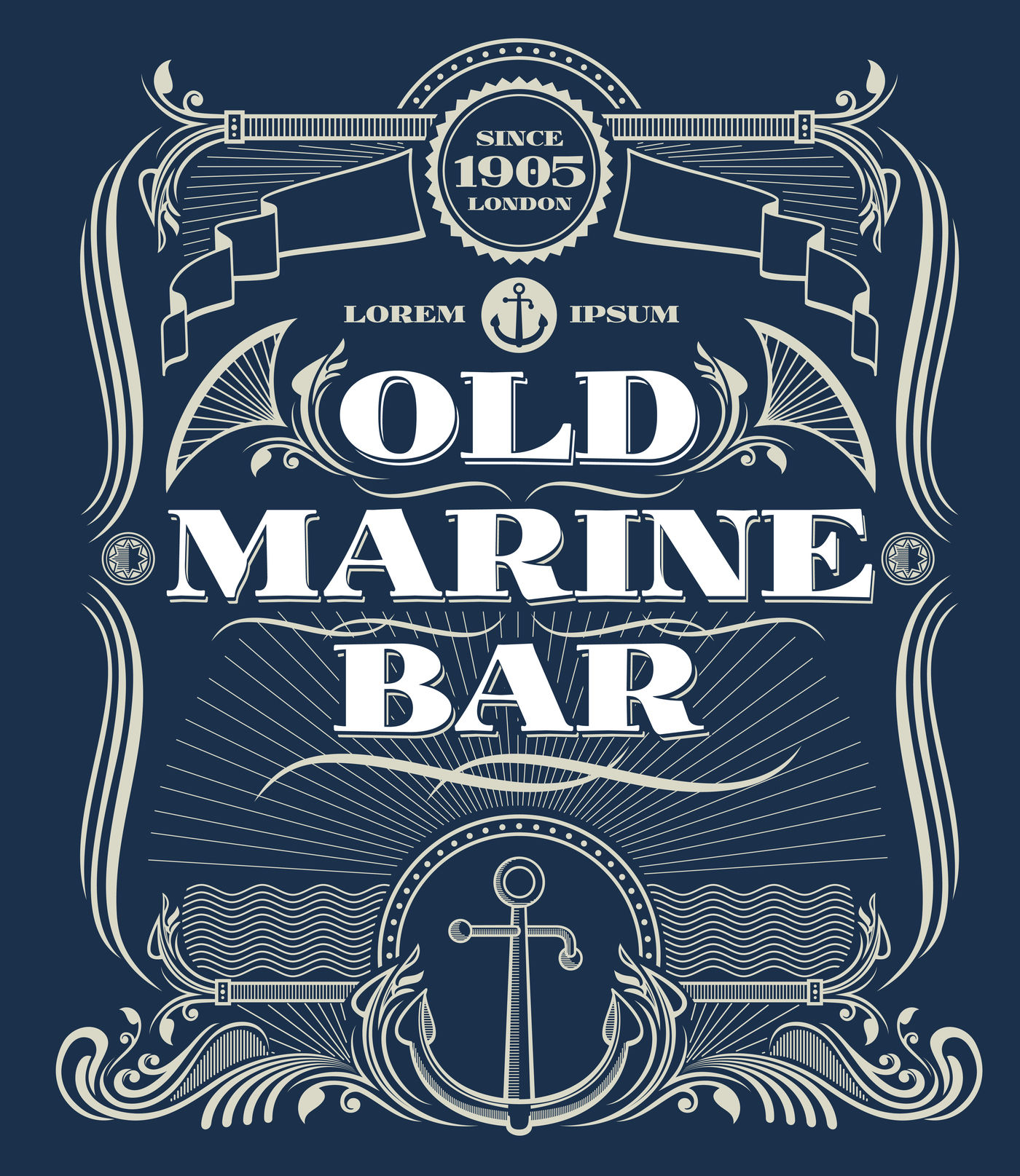 Download Vintage border western vector frame, old marine bar label By Microvector | TheHungryJPEG.com