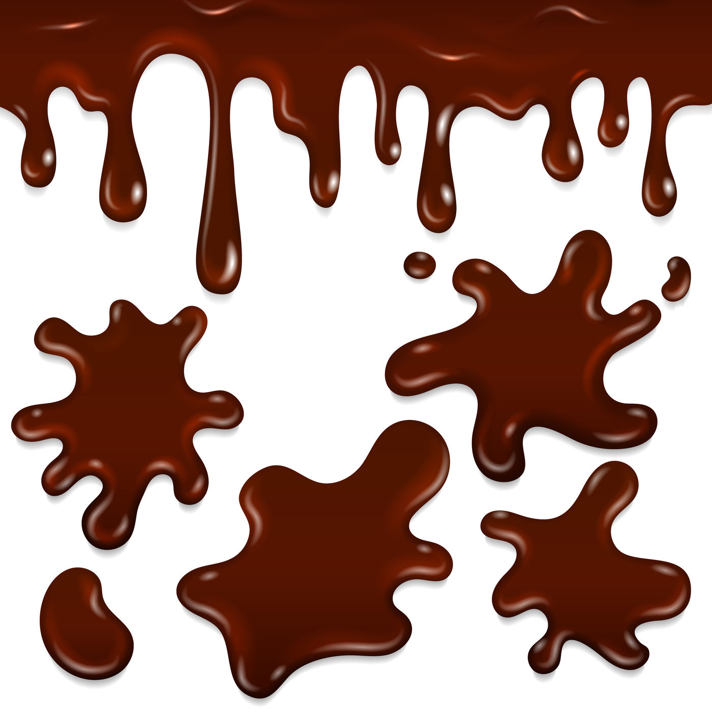 Chocolate Realistic Drops And Blots Vector Set By Microvector Thehungryjpeg