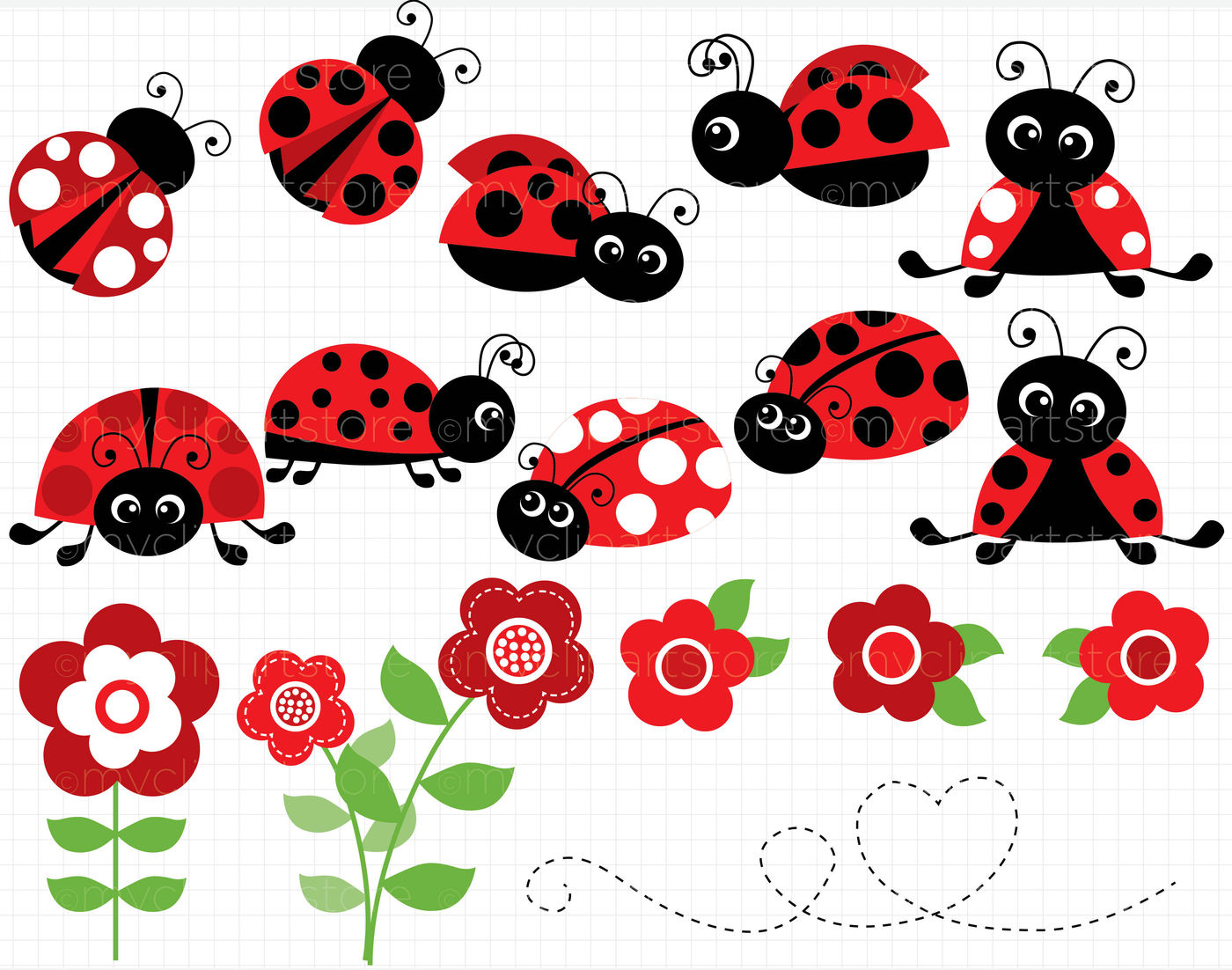 Ladybug Garden Red Vector Svg Clipart By Myclipartstore