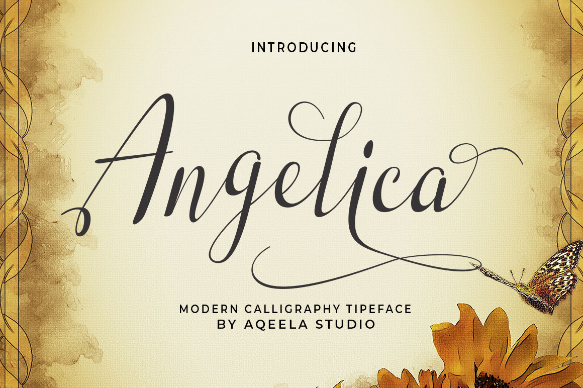 Angelica Script By Aqeela Studio Thehungryjpeg Com