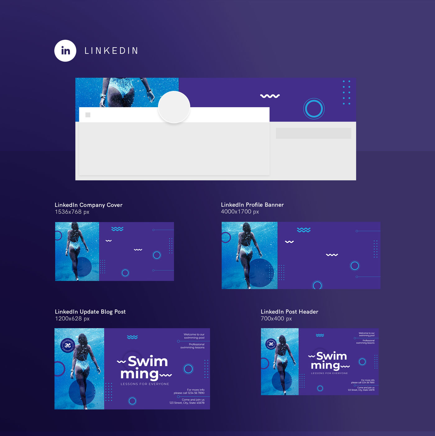 Design templates bundle | flyer, banner, branding | Swimming Pool By ...