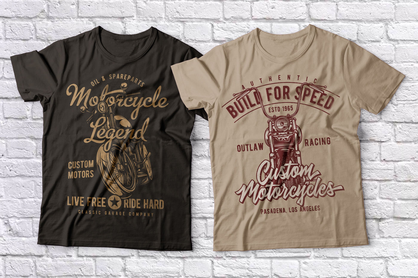 Motorcycle T Shirts Set By Vozzy Vintage Fonts And Graphics Thehungryjpeg Com