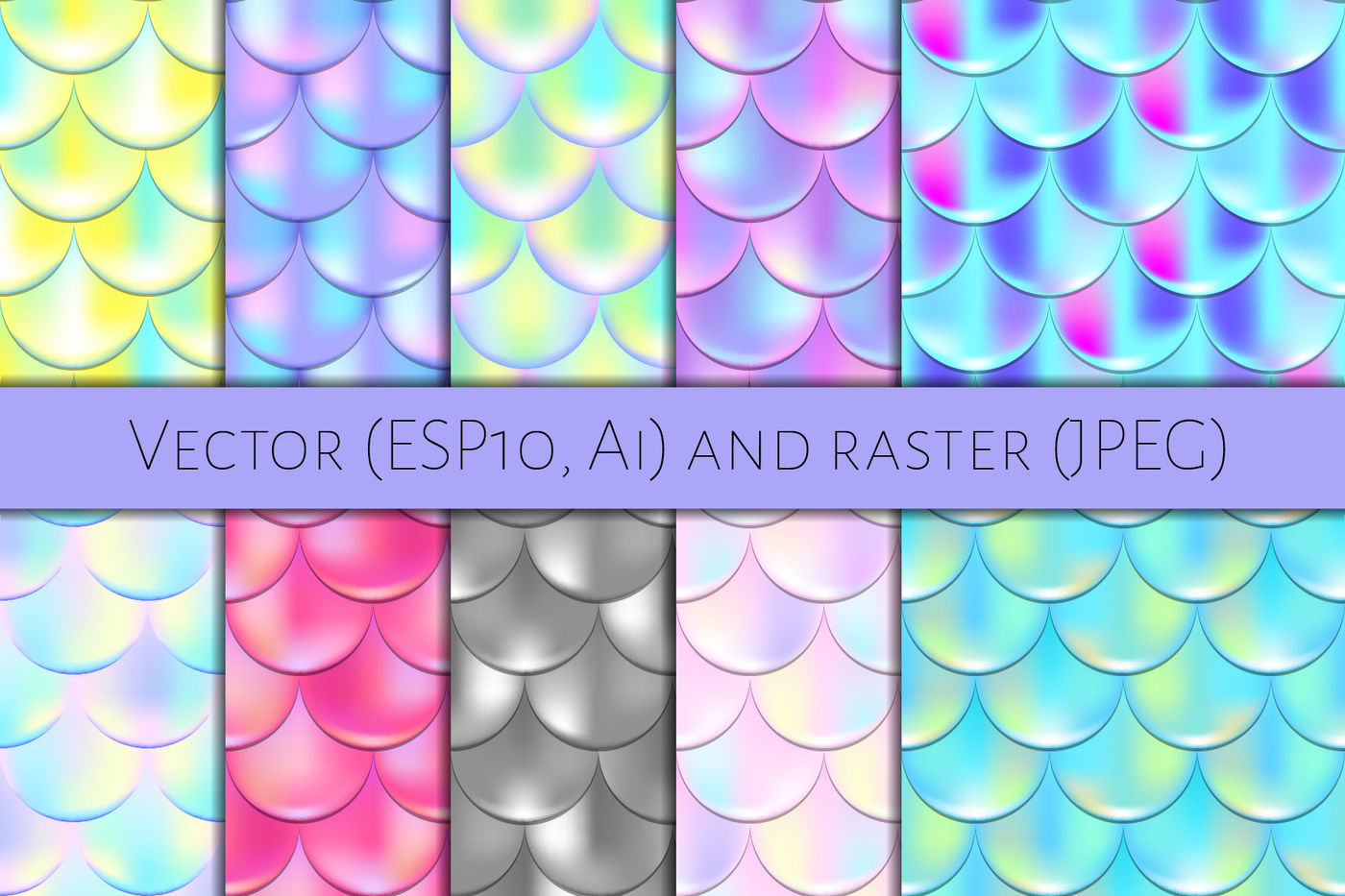 Download Holographic Fish Scale Vector Seamless Pattern By Rabbit ...