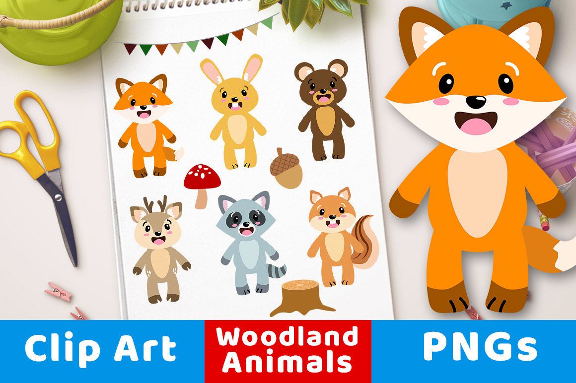 Download Woodland Animals Clipart Forest Animal Clipart Cute Nursery Animals By Digital Download Shop Thehungryjpeg Com