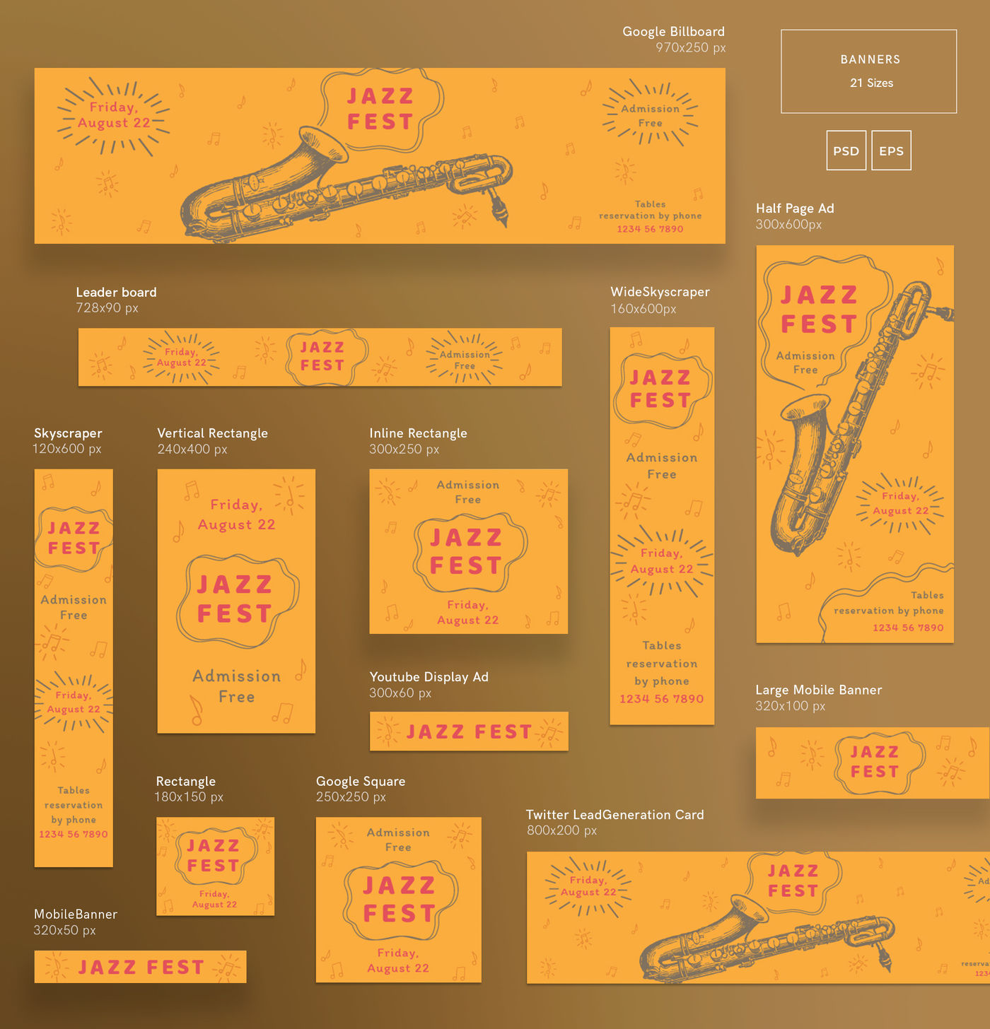 Design Templates Bundle Flyer Banner Branding Jazz Festival By Amber Graphics Thehungryjpeg Com