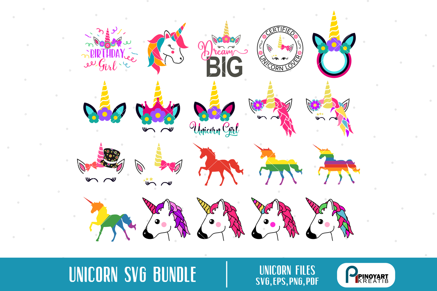 Download Unicorn SVG Bundle, Unicorn SVG, Unicorn Graphics, Unicorn, SVG,Vector By Pinoyart ...