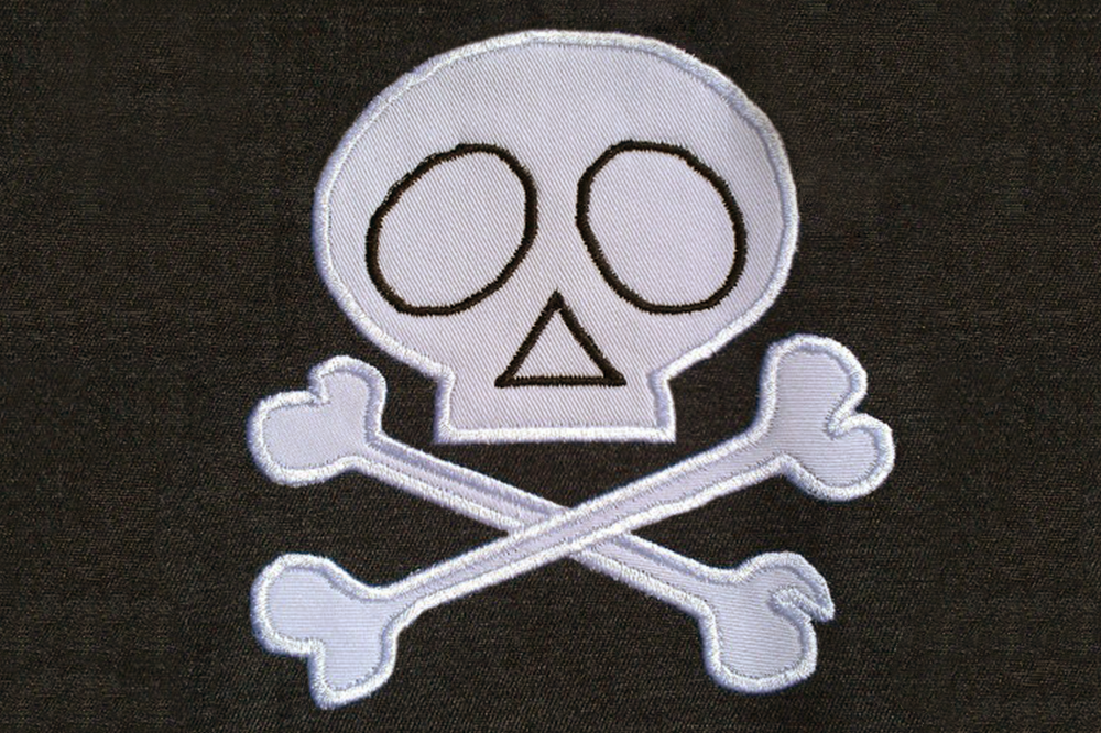 Skull And Crossbones Applique Embroidery By Designed By Geeks Thehungryjpeg Com
