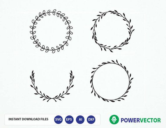 Download Clip Art Instant Download Kotinos Intertwined Circle Olive Wreath Svg Wreath Clipart Wreath Silhouette Olive Wreath Wreath Svg Wreath Images Art Collectibles