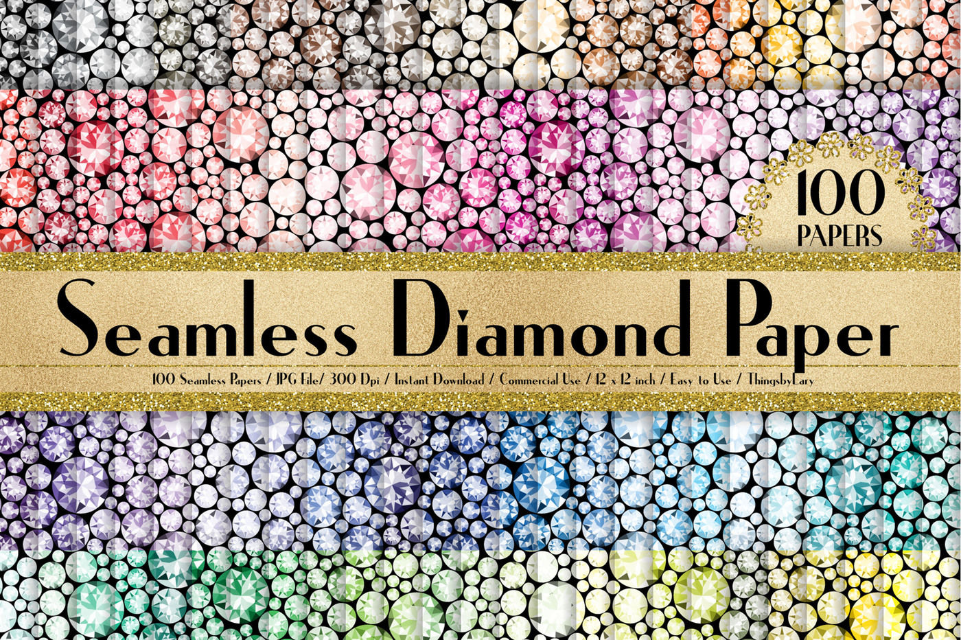 100 Seamless Diamond Pattern Digital Papers 12 X 12 Inch By Artinsider Thehungryjpeg Com
