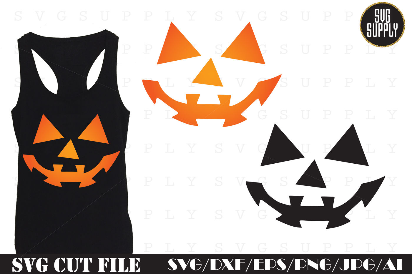 Pumpkin Face SVG Cut File By SVGSUPPLY | TheHungryJPEG.com