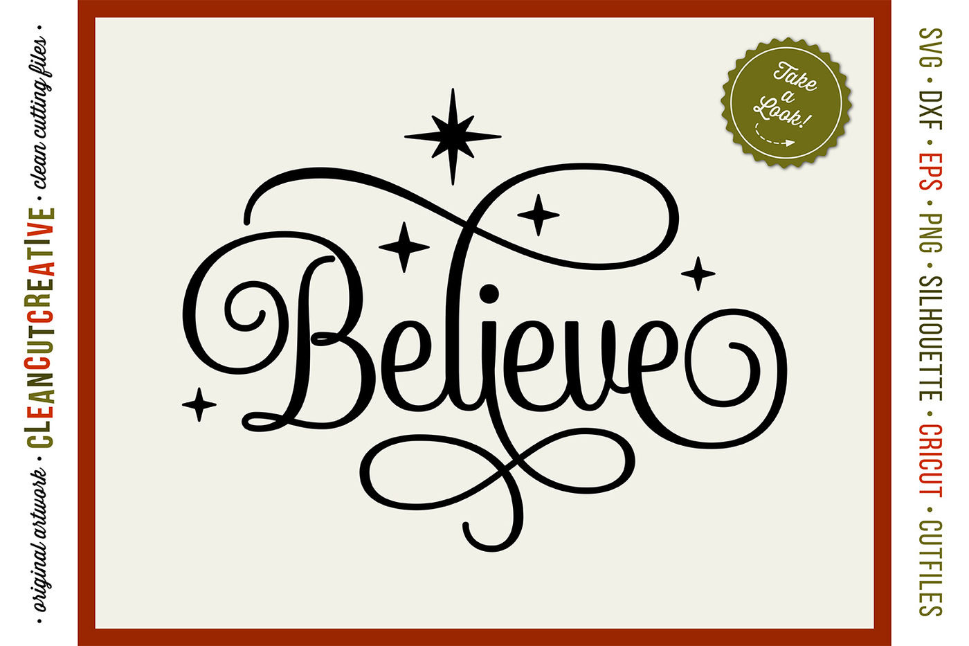 Believe In The Magic Christmas Design In Svg Dxf Eps Png By Cleancutcreative Thehungryjpeg Com
