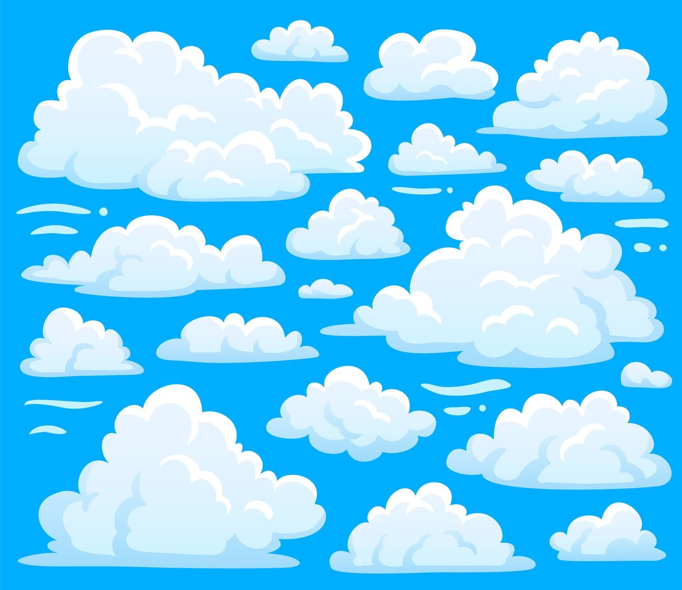 White cloud symbol for cloudscape background. Cartoon clouds symbols s By  Tartila | TheHungryJPEG