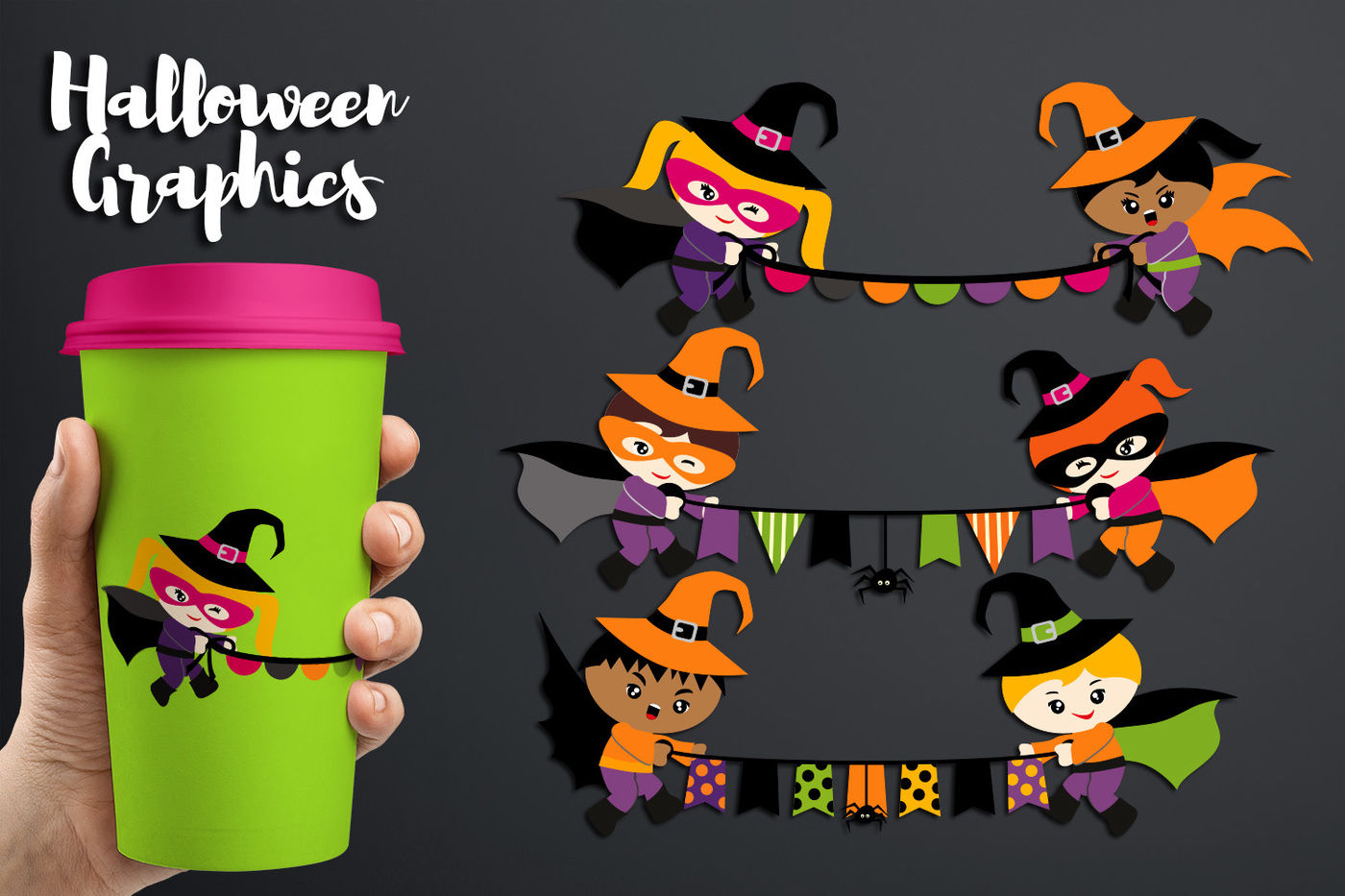 Superhero Banners Halloween Clipart Graphics By ...