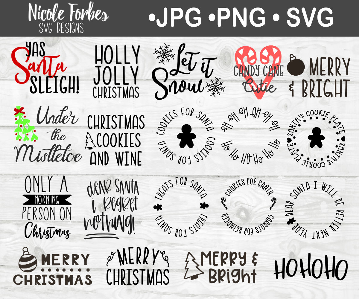 Christmas Svg Craft File Bundle By Nicole Forbes Designs Thehungryjpeg Com