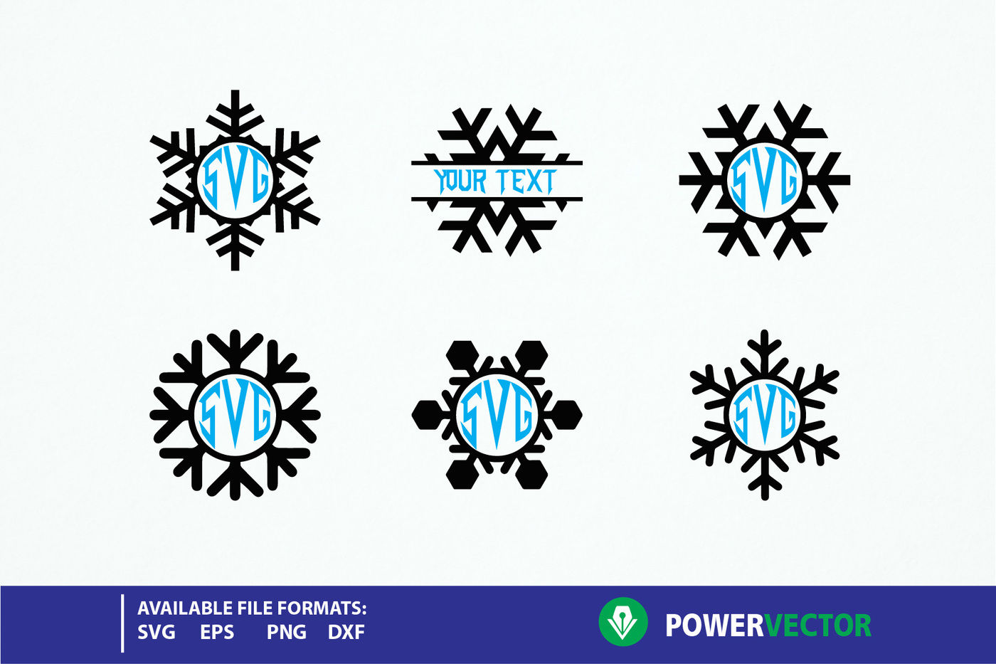 Snowflake Svg Snowflakes Monogram Svg Dxf Eps Monogram Frames By Powervector Thehungryjpeg Com