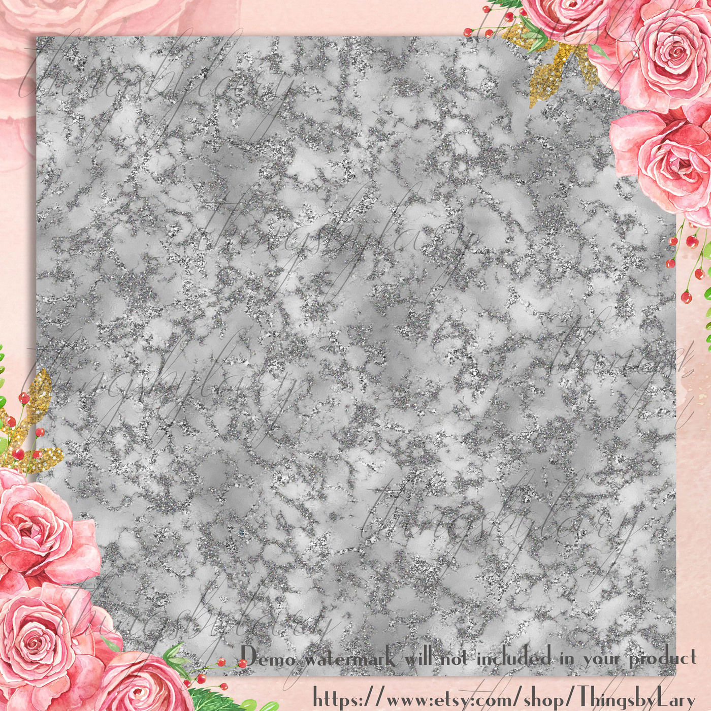Download 16 Silver Glitter Marble Texture Digital Papers By ...