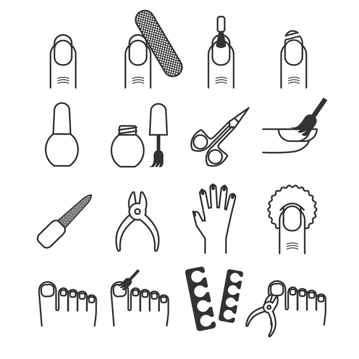 Nail Care, Manicure And Cutter, Spa Vector Icons Stock Clipart |  Royalty-Free | FreeImages