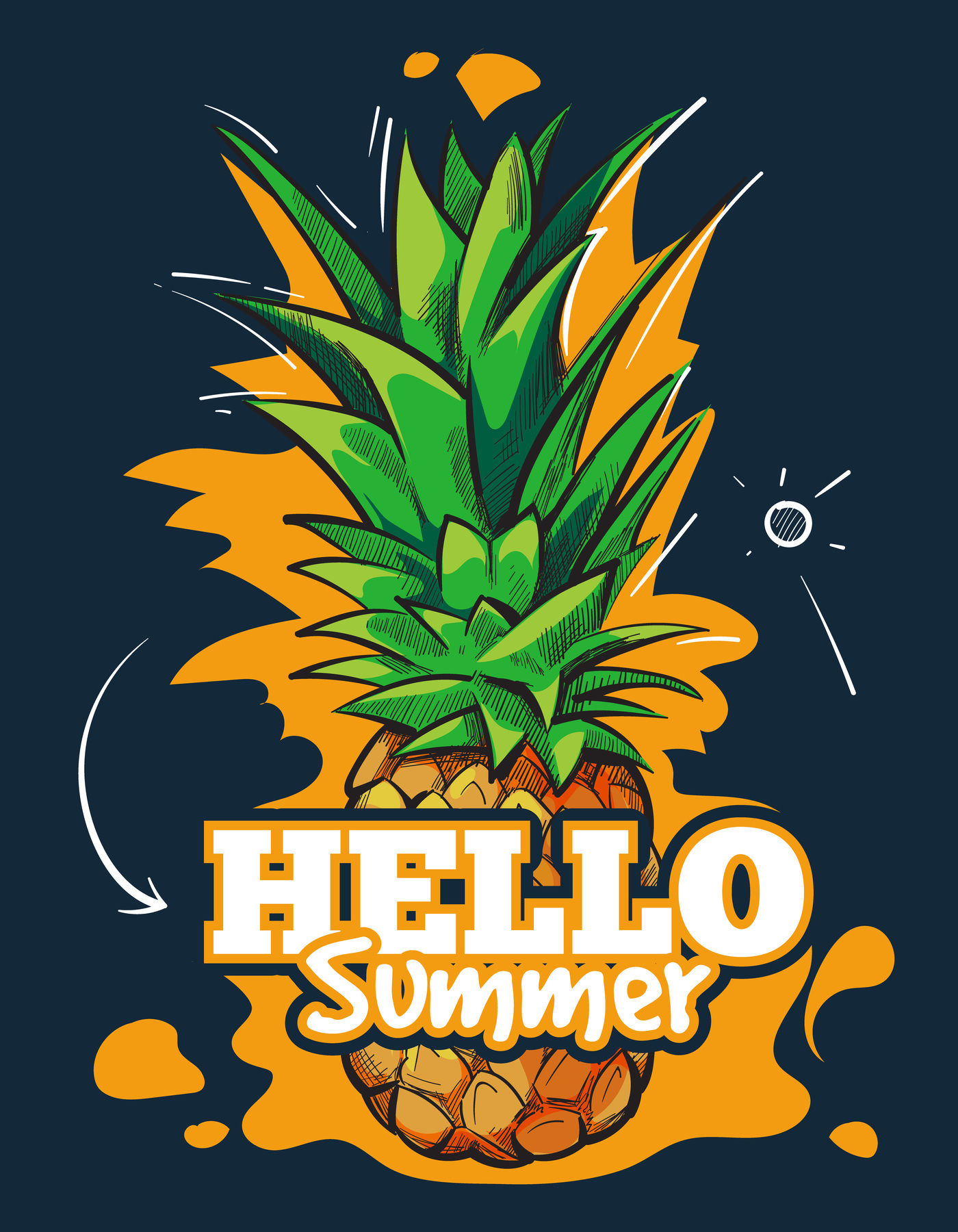 Download Hello summer vector fruit background with tropical ...