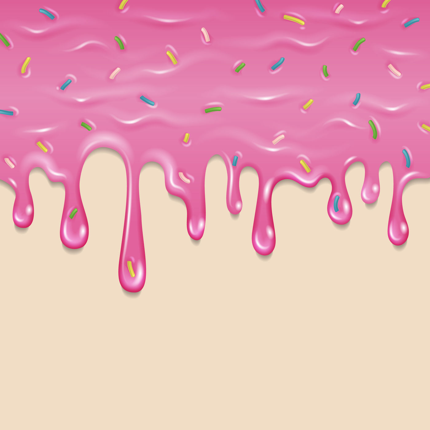 Dripping delicious pink doughnut vector seamless glaze By Microvector ...