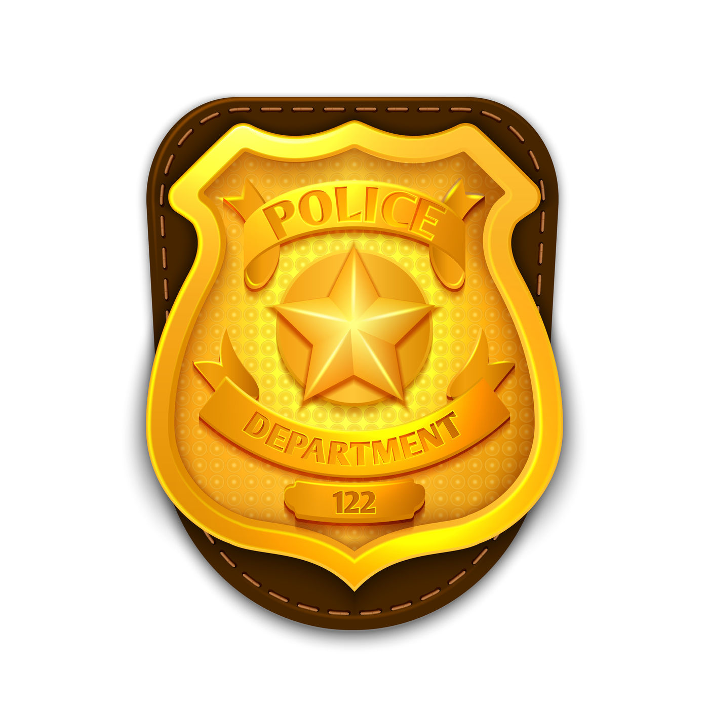 Download Gold realistic police, detective vector badge with shield ...