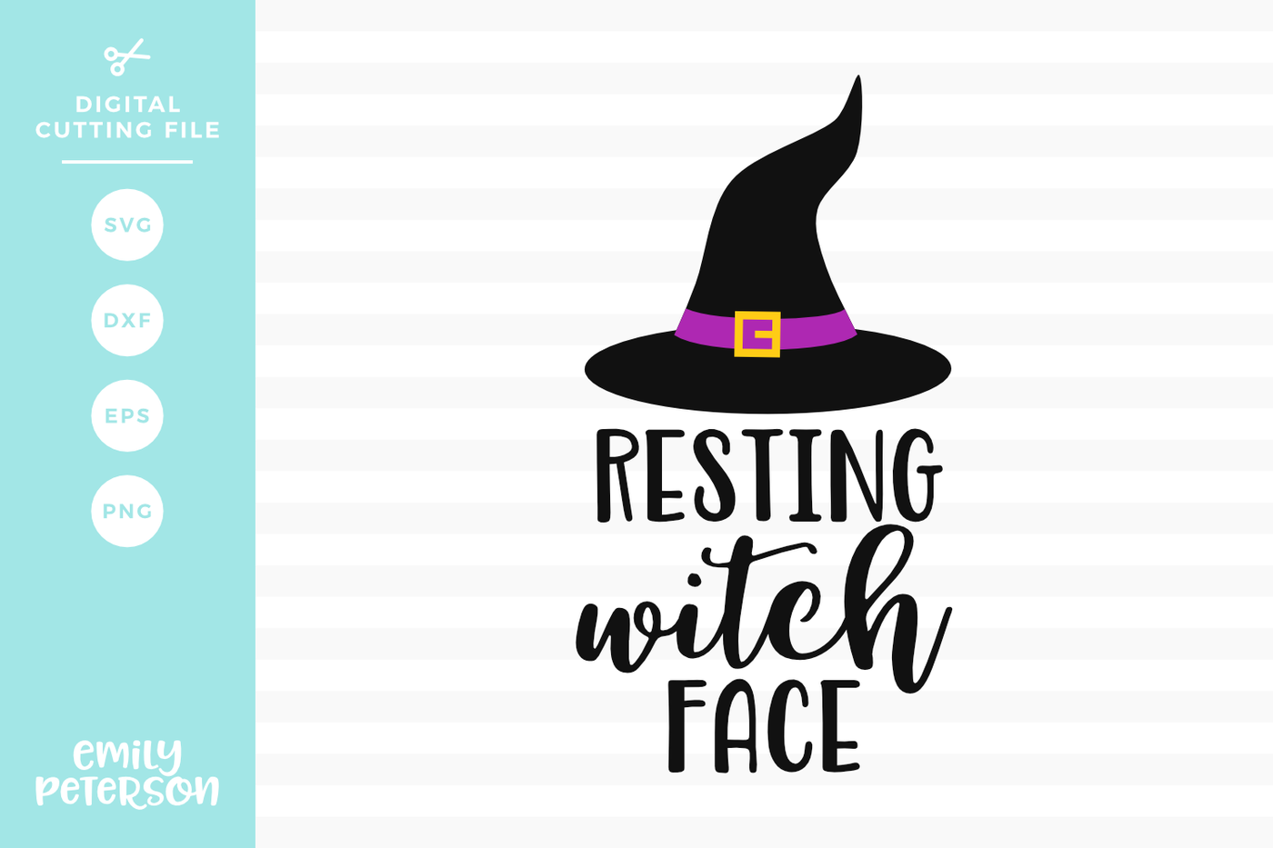 Resting Witch Face SVG DXF By Emily Peterson Studio | TheHungryJPEG.com