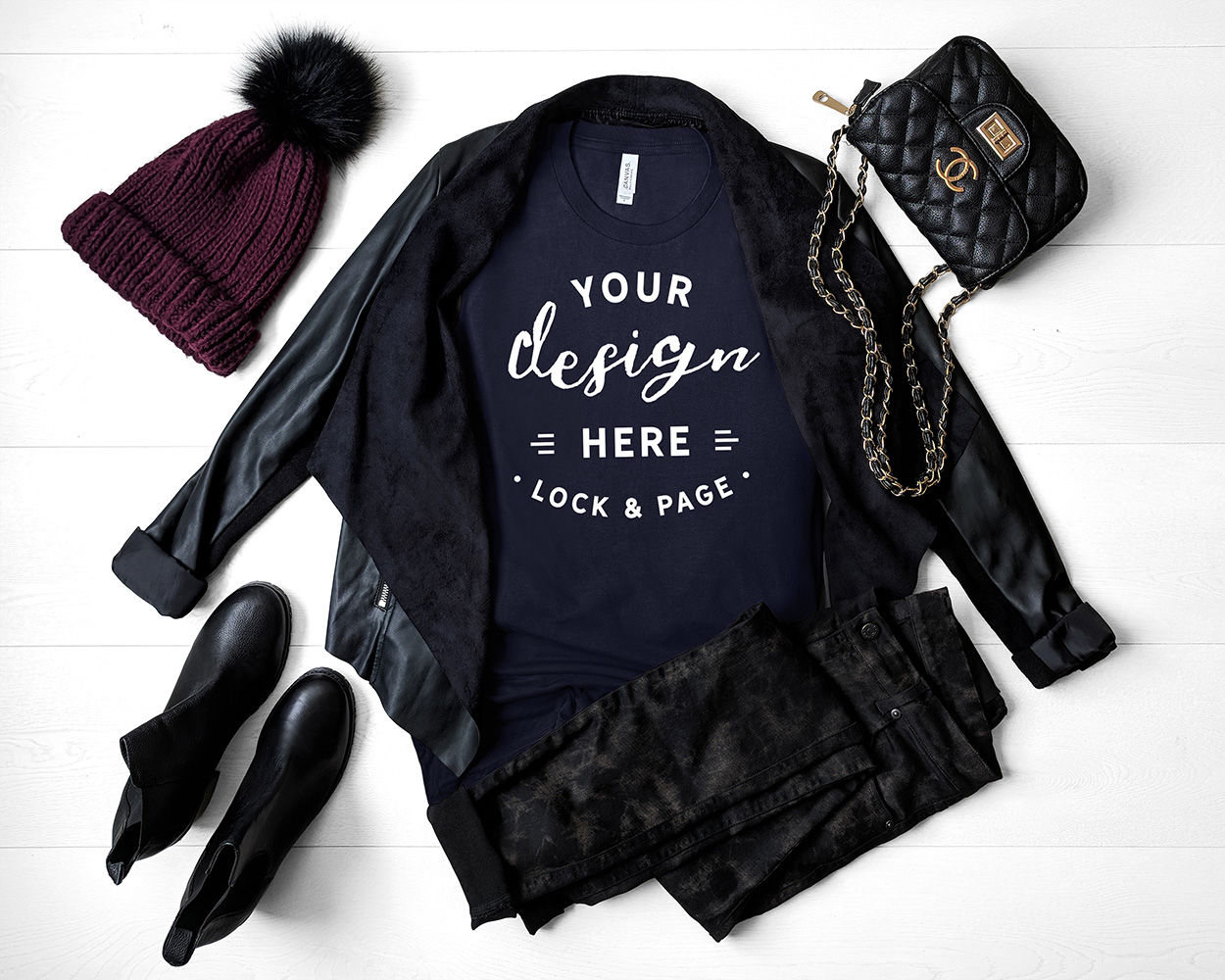 Download T-Shirt Mockup Mega Bundle Bella Canvas Fall Winter 3001 3200 Unisex By Lock and Page ...