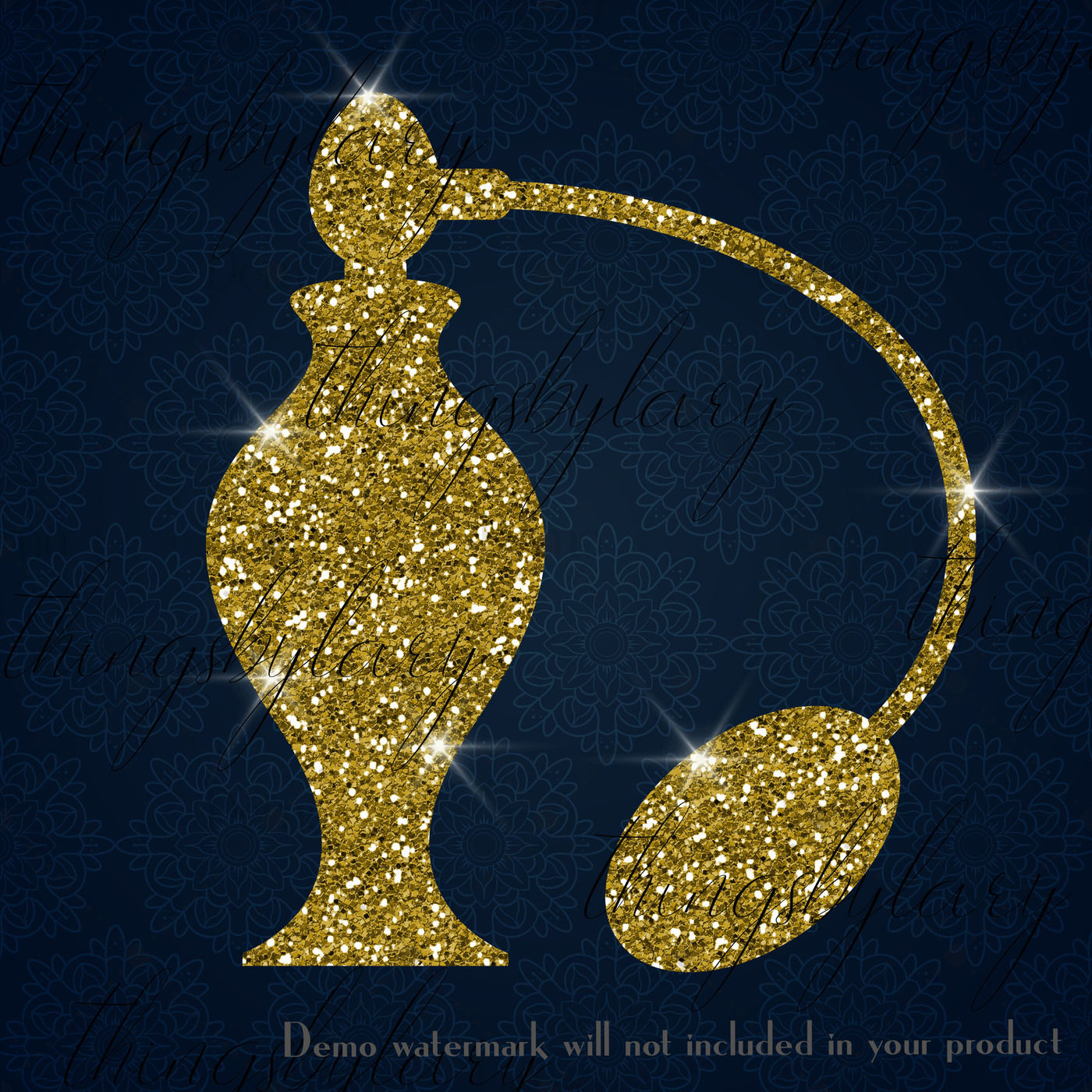 12 Gold Glitter Perfume Bottle Clip Arts, Fashion Clip Arts By ArtInsider