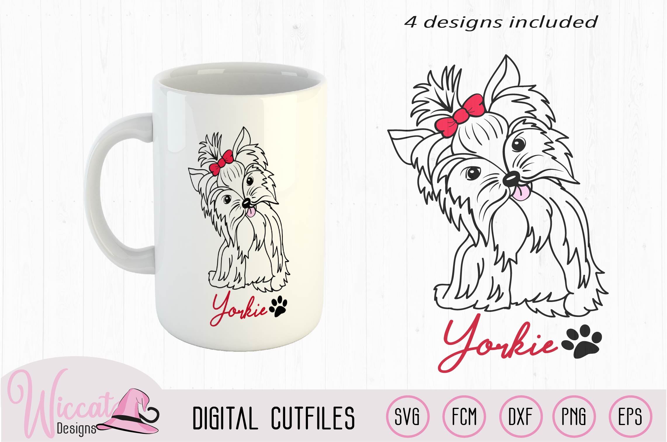 Yorkie svg, Yorkie color svg, Girl dog, girly dog svg By Wiccatdesigns