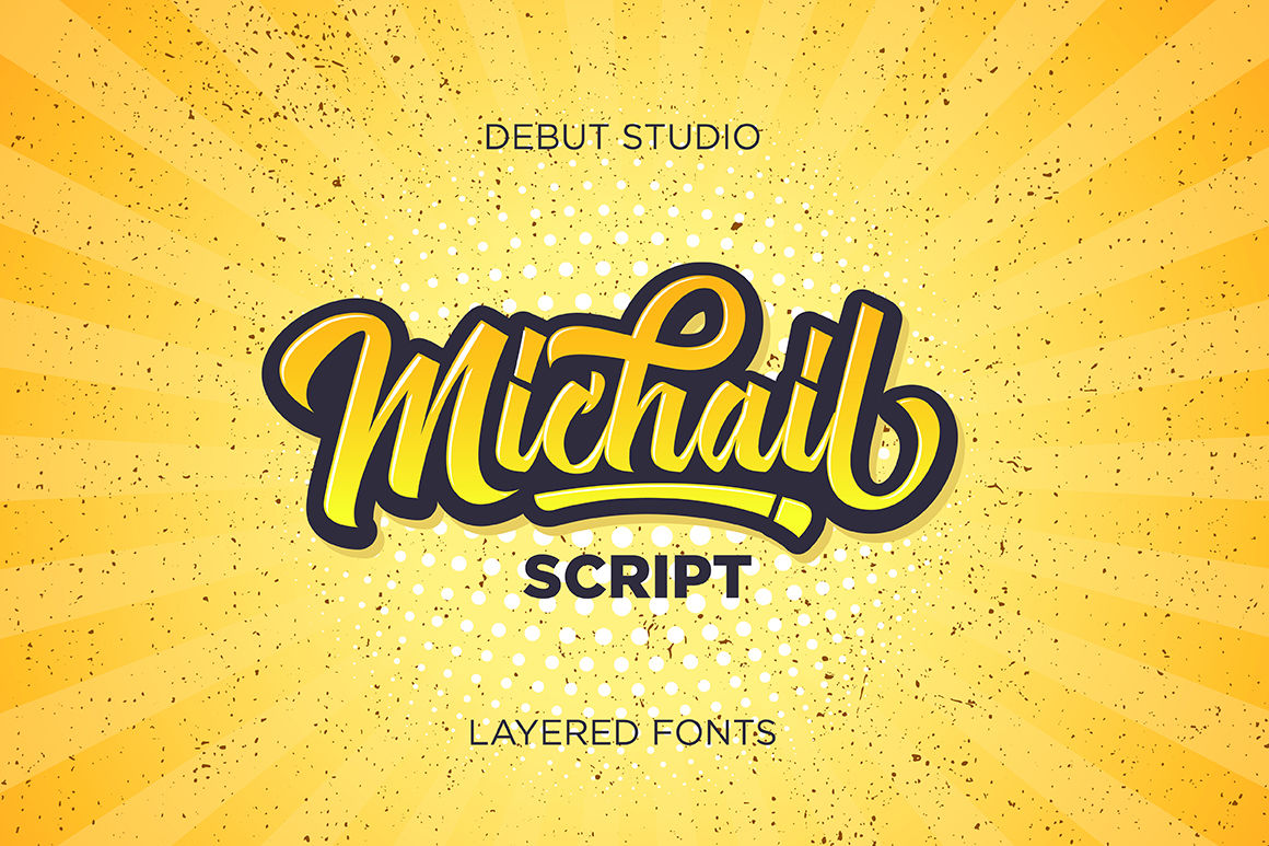 Michail Script Layered Fonts By Debut Studio Thehungryjpeg Com