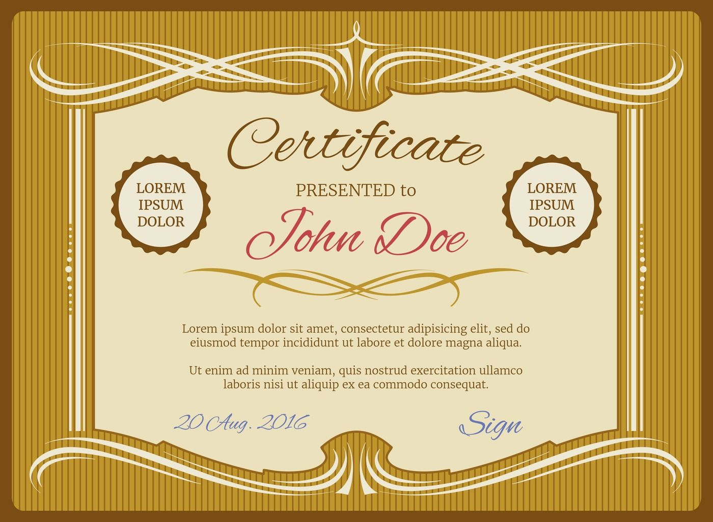 Vintage Vector Certificate Template Retro Diploma By Microvector Thehungryjpeg Com