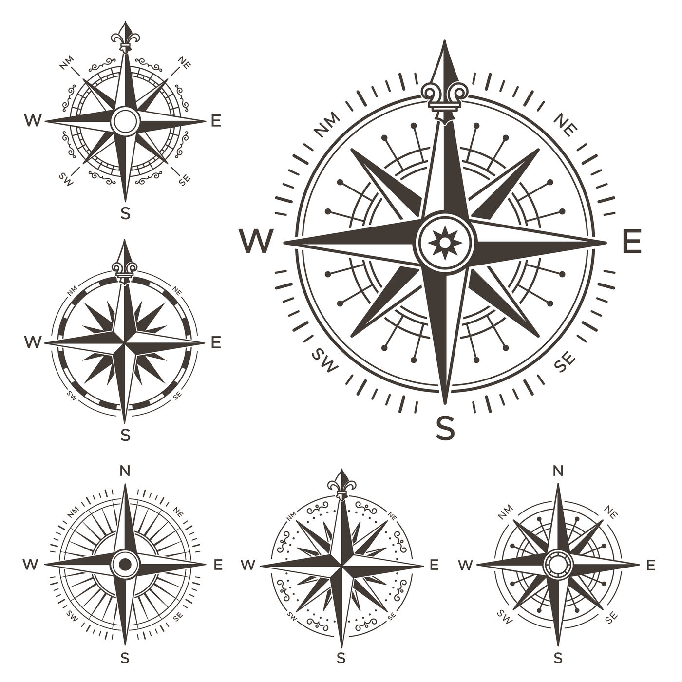 Retro Nautical Compass Vintage Rose Of Wind For Sea World Map West A By Tartila Thehungryjpeg Com