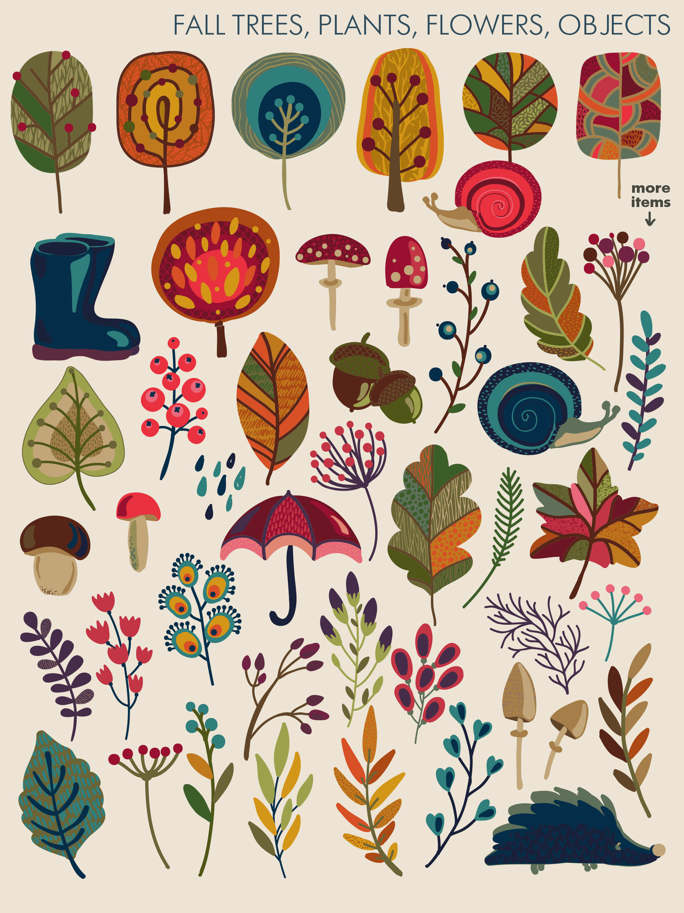Bright fall vector collection By Fancy Art | TheHungryJPEG