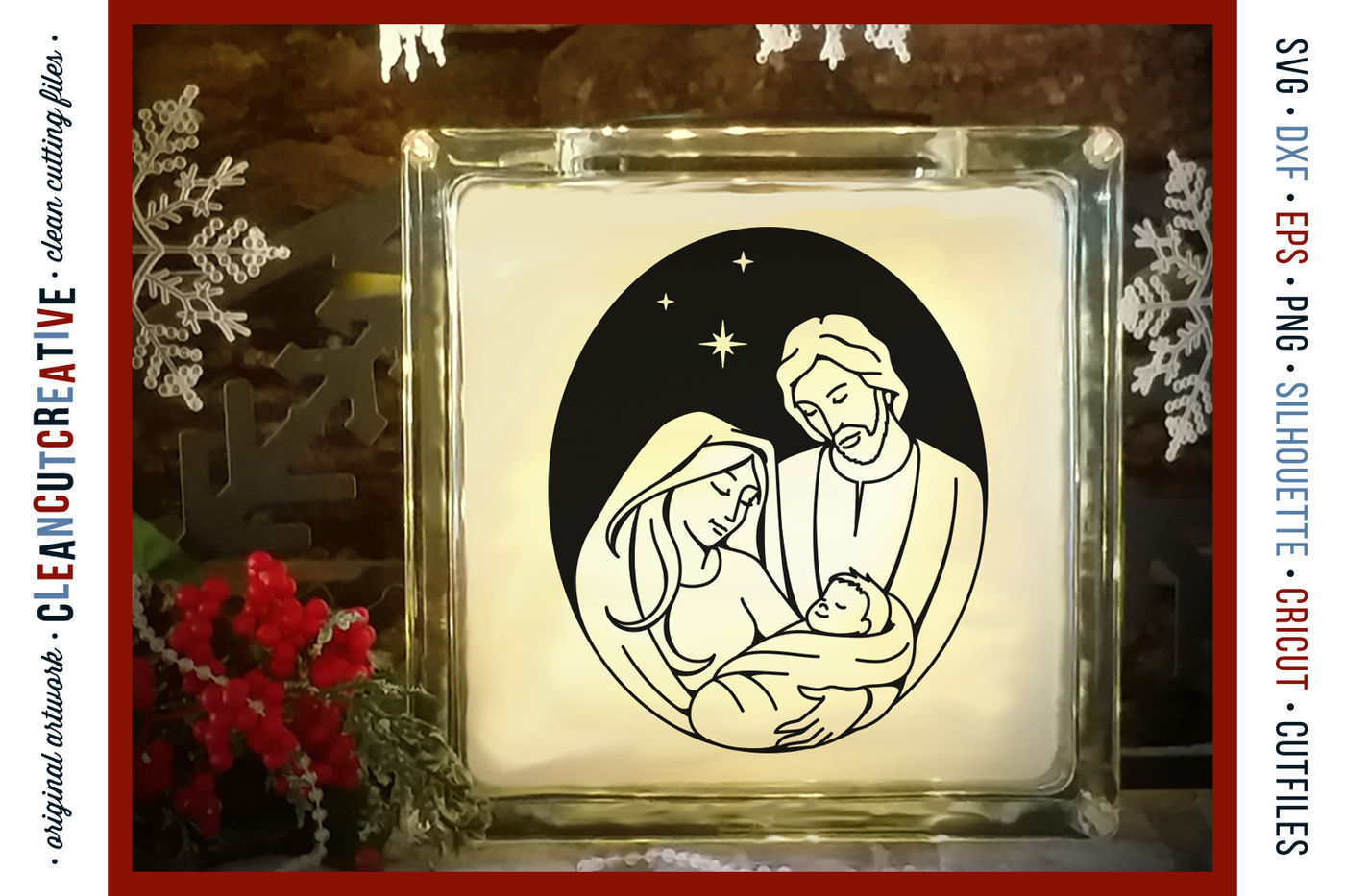 Christmas Nativity Design Holy Night Baby Jesus Svg Dxf Eps Png By Cleancutcreative Thehungryjpeg Com